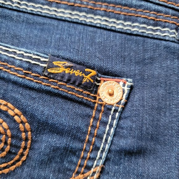 Luxury Women's Denim from Seven7 Copper Studs, Red Stitched Accents - Picture 8 of 16